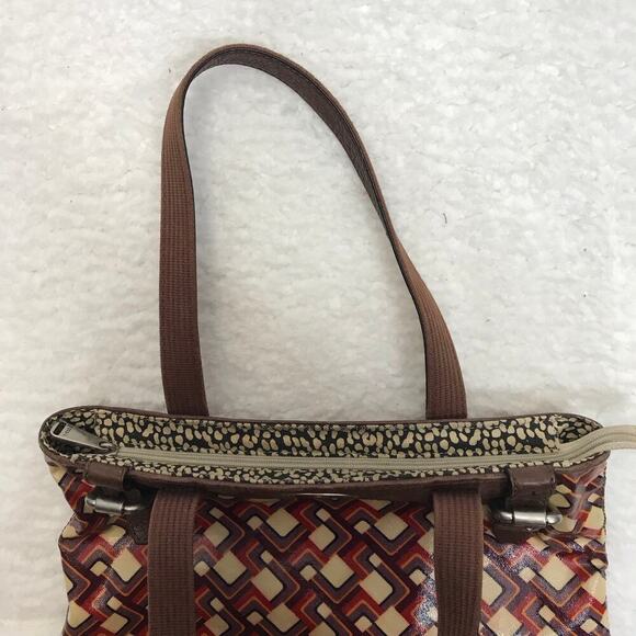 Fossil Red Shoulder Bag with Geometric Design - Picture 3 of 7